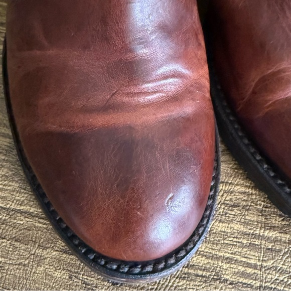 Freebird Flint by Steven Cognac Leather Ankle‎ Booties Size 8 Block Heeled Boots - Picture 12 of 13